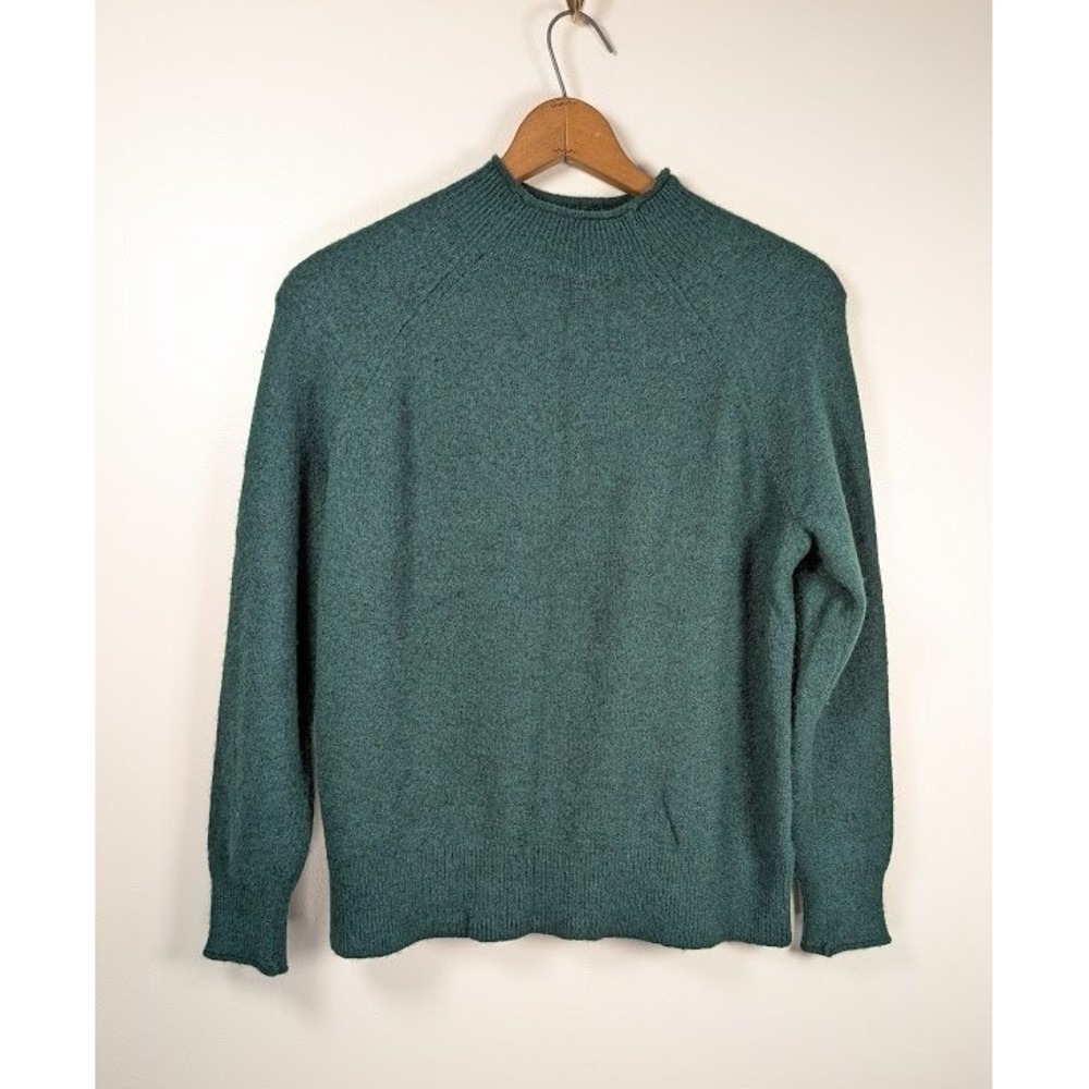 J.Crew Sweater Womens Medium Merino Wool Alpaca Blend Mock Roll Neck Fisherman